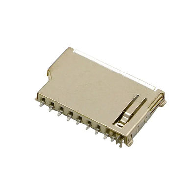 Type court Shell de cuivre de poussée de poussée de connecteur de carte de mémoire d'écart-type du corps 9Pin
