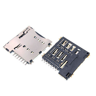 qualité  Push Pull Type Micro 7p SIM Card Socket Connector 1.35mm Height For PCB Usine