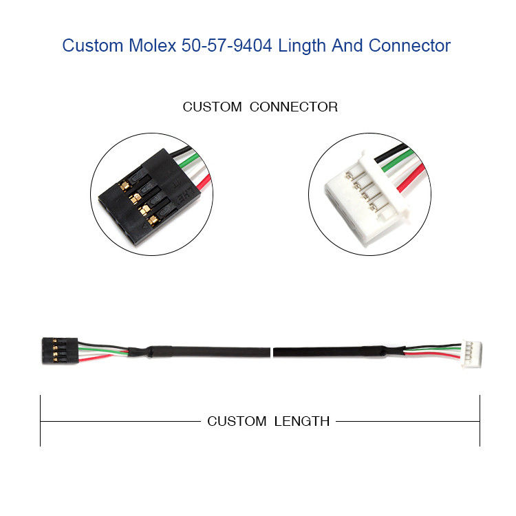 Harnais fait sur commande de fil de Molex 50-57-9404 avec SL 2.54mm 4 connecteur de la manière 70066