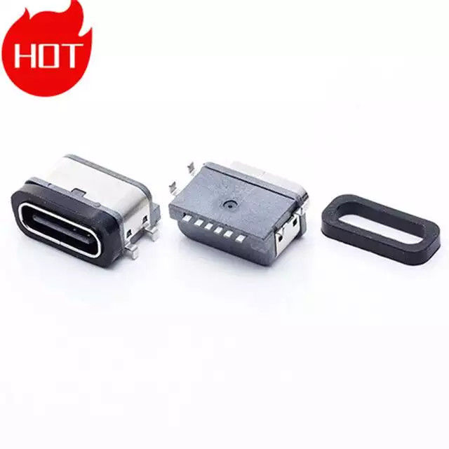 Mini connecteur de charge micro imperméable de type C d'Usb 24pin avec le logement en métal
