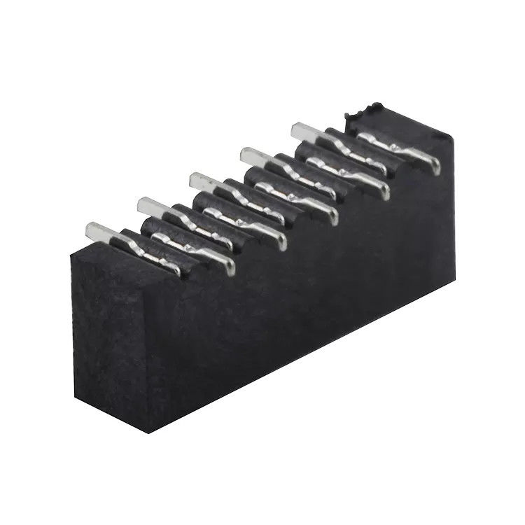 Type barre verticale de connecteur de FPC de SMT de contact réversible de lancement noir de 1.0mm à la barre