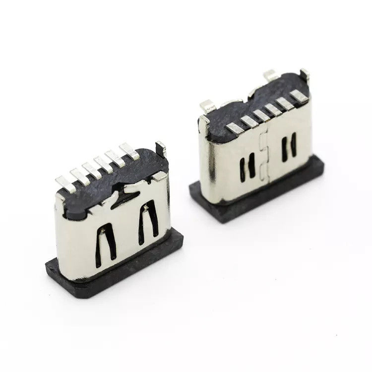 Type femelle vertical de SMT de prise de prise de connecteur d'USB 3.1 C de 6P pour le téléphone portable