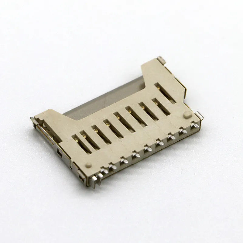 Type court Shell de cuivre de poussée de poussée de connecteur de carte de mémoire d'écart-type du corps 9Pin