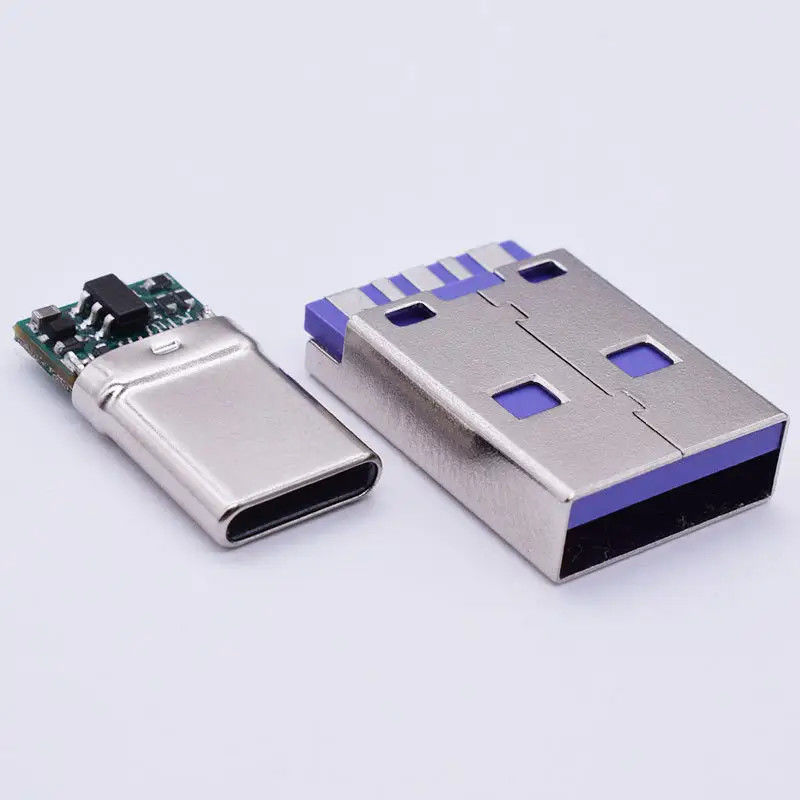 Connecteur femelle USB 3.1 Type C 24 broches étanche, montage horizontal SMT DIP, prise USB à plaque de refroidissement