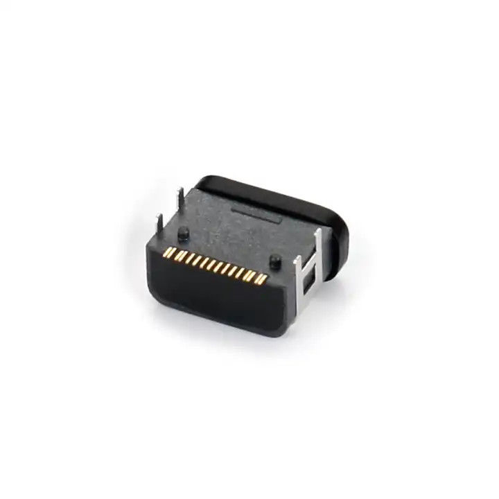 Port étanche à l'eau 16Pin USB Type C Connecteur féminin SMT Four-Pin DIP Socket à bord