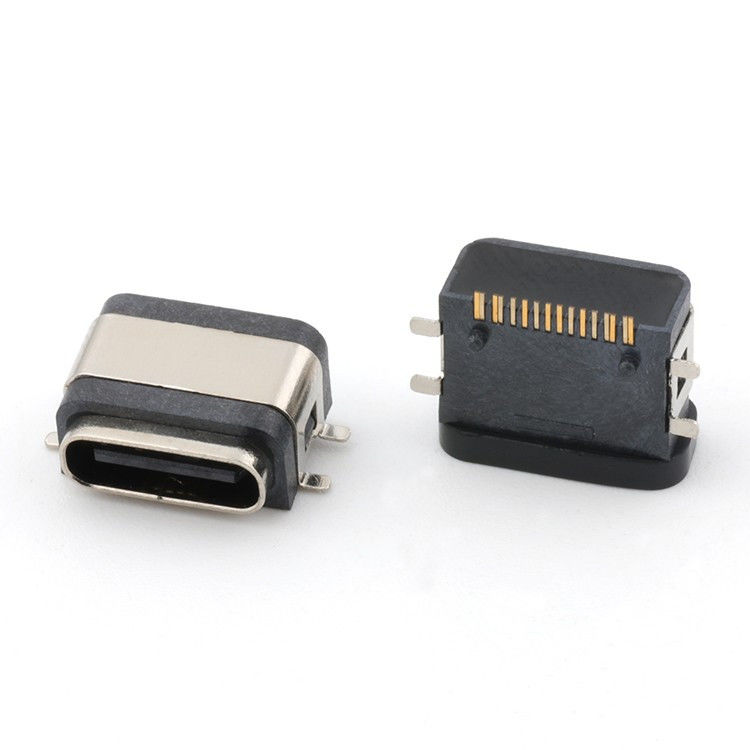 USB 16 broches étanche à l'eau IPX8 Type C Connecteur féminin SMT AC DC 5V Voltage nominal