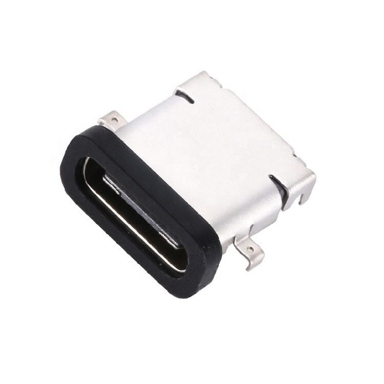 Connecteur femelle USB 3.1 Type C 24 broches étanche, montage horizontal SMT DIP, prise USB à plaque de refroidissement