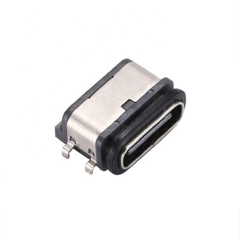 Type C 6 broches Femme IPX7 Connecteur USB étanche à l'eau Transfert de données par montage SMT horizontal