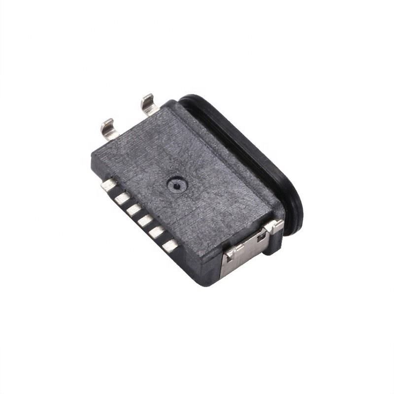 Type C 6 broches Femme IPX7 Connecteur USB étanche à l'eau Transfert de données par montage SMT horizontal