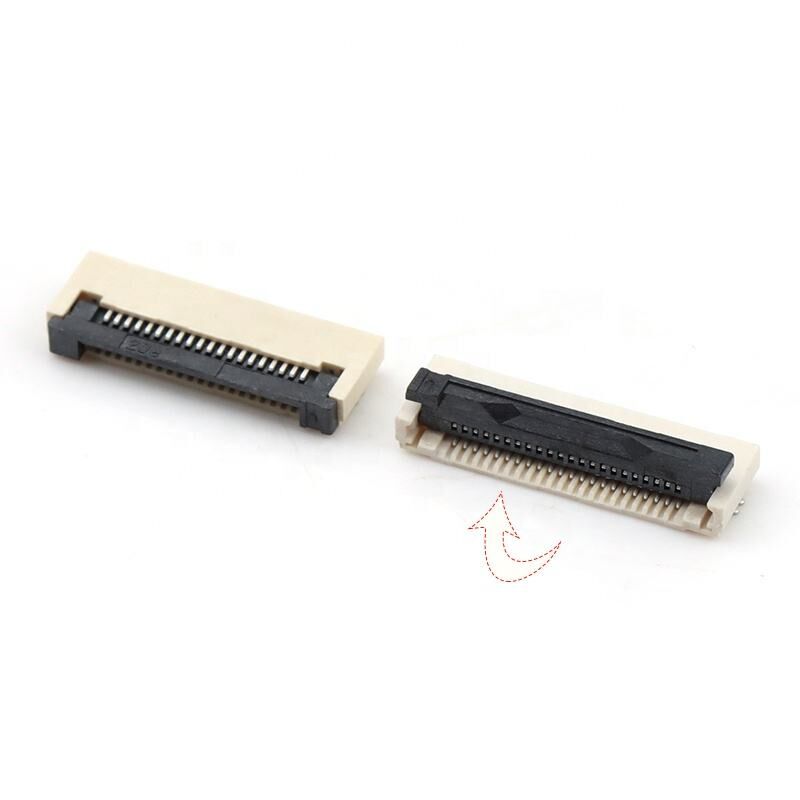 Connecteur FPC à verrouillage basculant horizontal, type ZIF, H2.0mm, 4-60 broches, pas de 0.5mm, connecteurs FPC/FFC