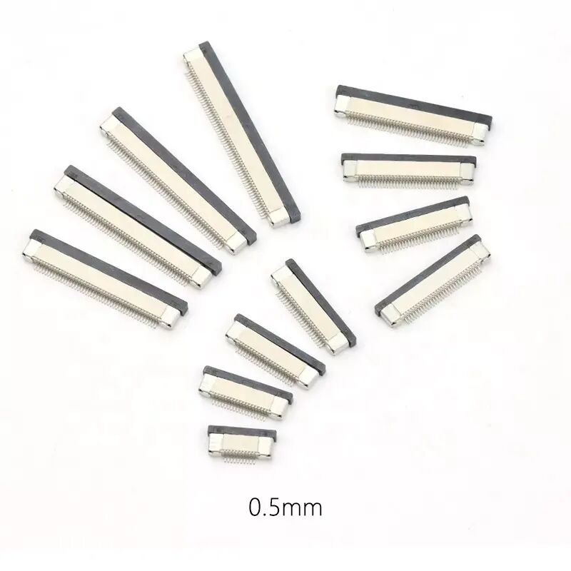 Connecteur FPC 0,5 hauteur horizontale SMT type flip-lock haut haut bas contact vers le bas 4-60 broches