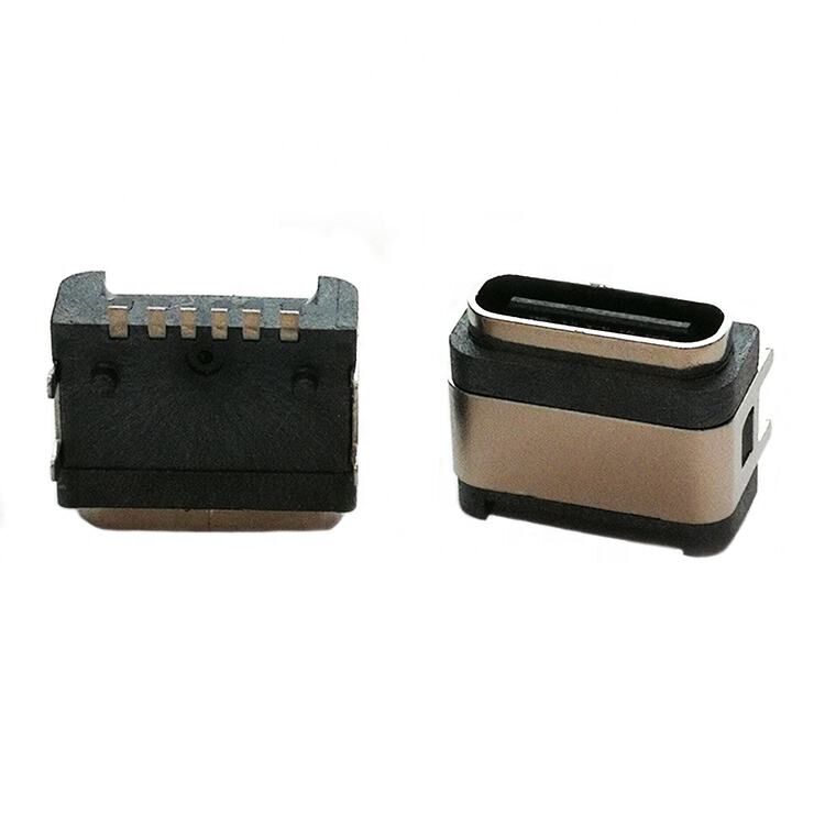 Connecteur USB étanche IP67, 6 broches, montage en surface horizontal, connecteur USB Type C femelle