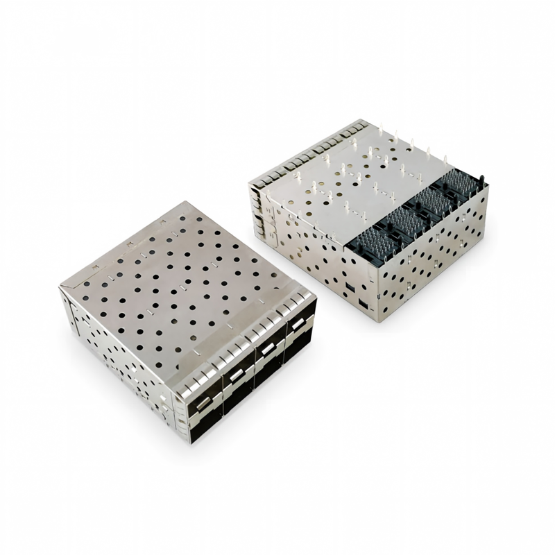 8 ports 160 broches SFP+ Press-Fit Facteur de forme petit Branchable (SFP+) Configuration de la matrice du connecteur 2x4 Ports W/o Modèle de lumière