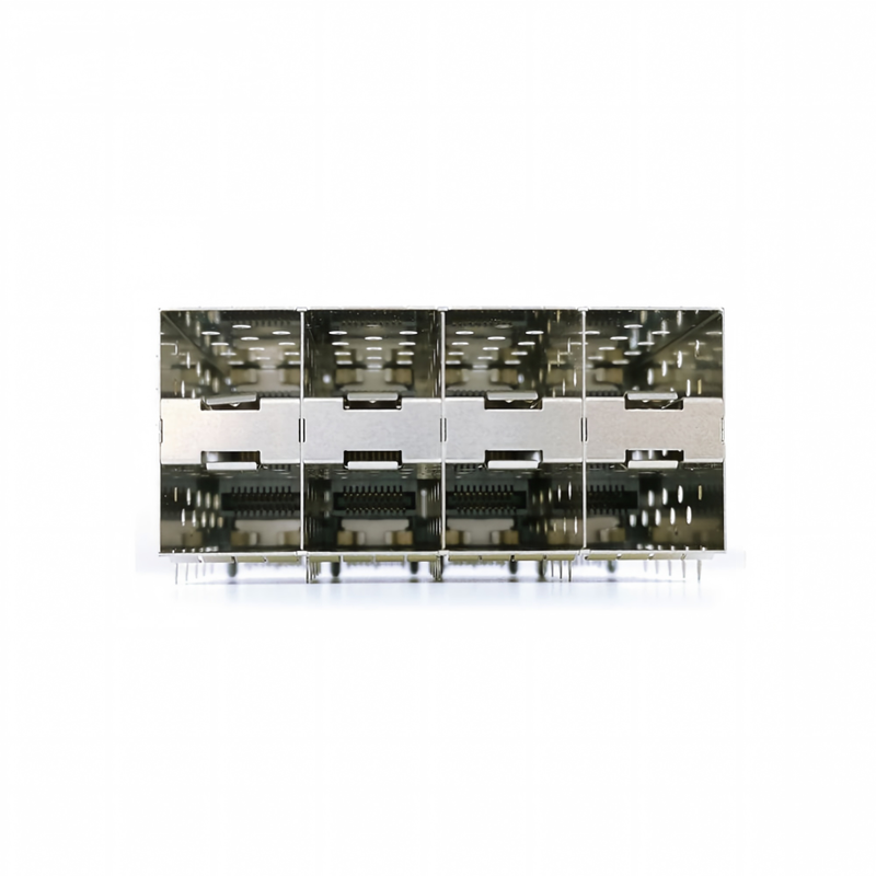 8 ports 160 broches SFP+ Press-Fit Facteur de forme petit Branchable (SFP+) Configuration de la matrice du connecteur 2x4 Ports W/o Modèle de lumière