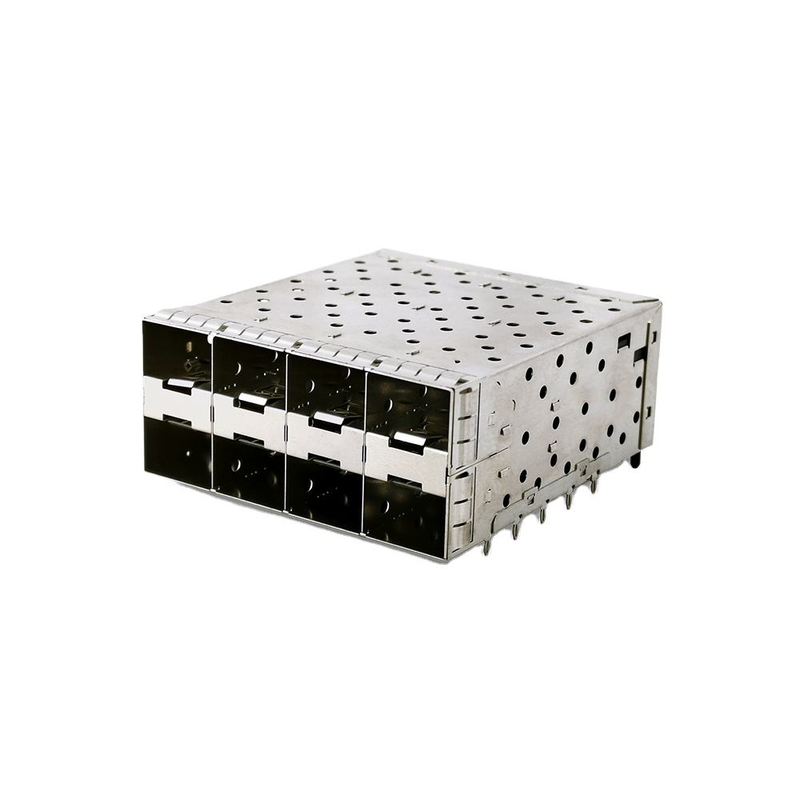 8 ports 160 broches SFP+ Press-Fit Facteur de forme petit Branchable (SFP+) Configuration de la matrice du connecteur 2x4 Ports W/o Modèle de lumière