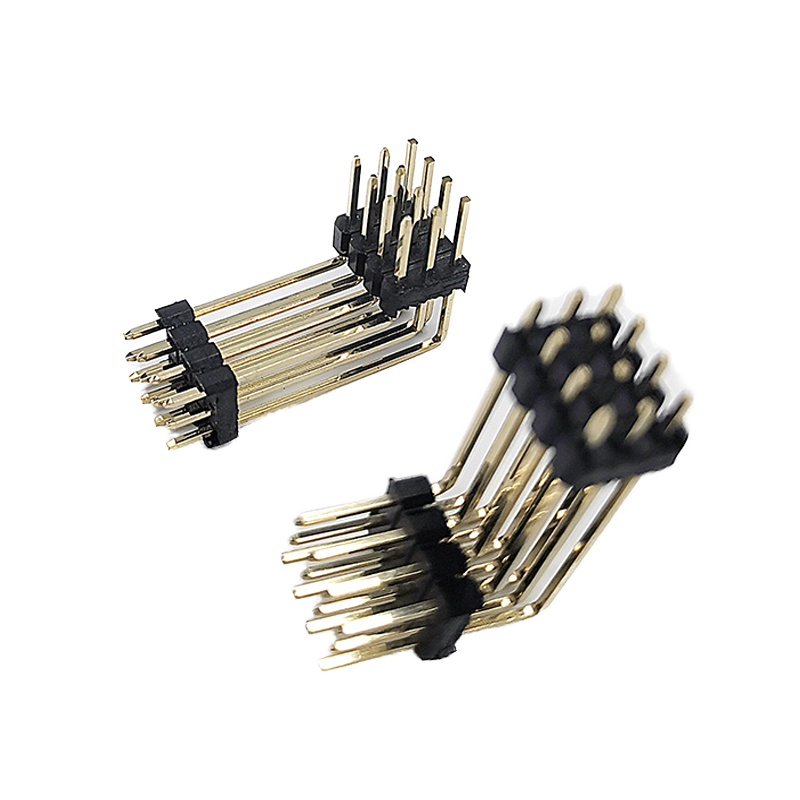 2.54mm Pitch double rangée mâle connecteur de tête de broche droite bande de tête plaqué or PCB