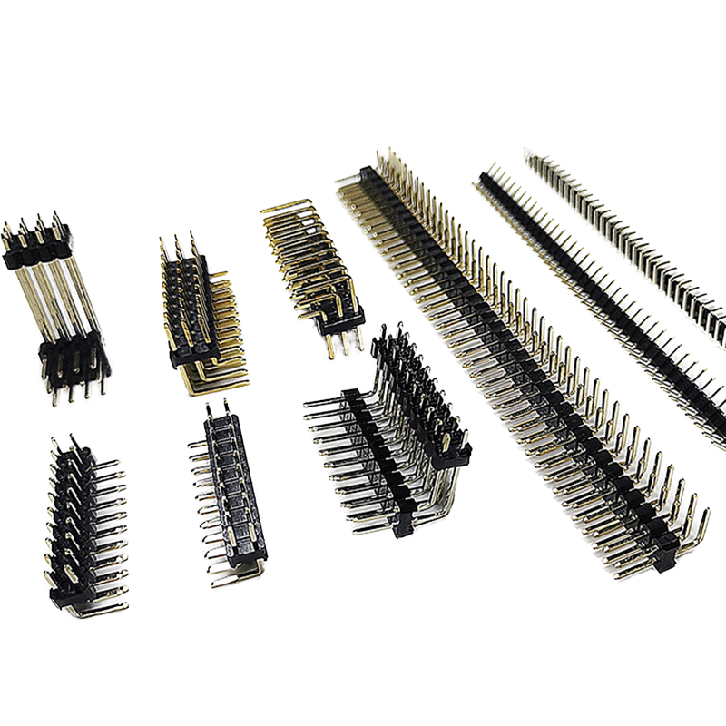 2.54mm Pitch double rangée mâle connecteur de tête de broche droite bande de tête plaqué or PCB