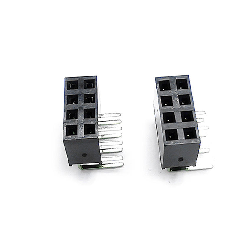 2.54 Double Row Vertical Right Angle 2x4-pin PCB Male-Female Connector Headers