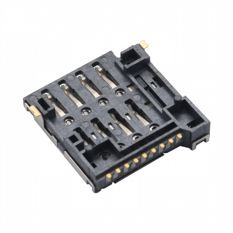 Anti-Crush Stainless Steel Shell 5000 Insertions 8 Pin Micro SIM Socket Connector