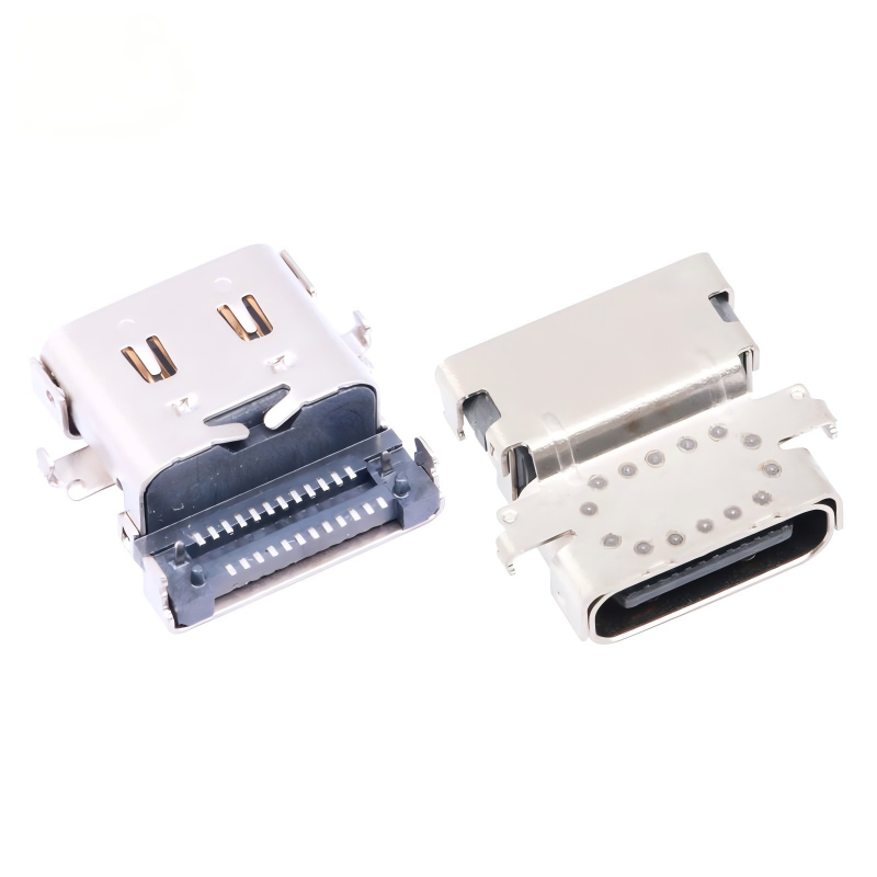 Type-C personnalisé USB 3.2 40 Gbps imperméable à l'eau U4 24 broches SMT DIP PCB Femme Connecteur Plaqué en or 5A courant