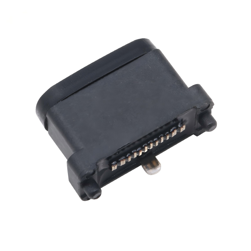 USB 3.2 Type-C 40 Gbps prise U4 étanche à l'eau 24 broches SMT DIP PCB Femme Connecteur or Plating acier inoxydable 5A 100V AC