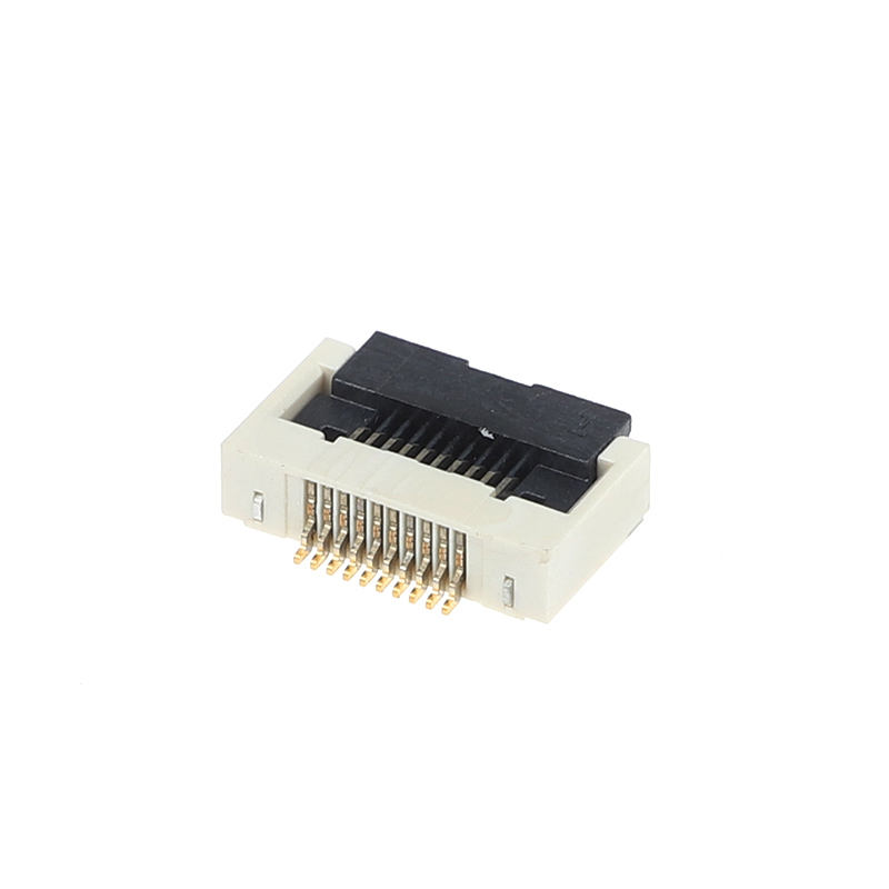 Connecteur FFC/FPCH à verrouillage papillon au pas de 0,5 mm, connexion inférieure horizontale avec clapet rabattable de hauteur 2,55H pour électronique flexible plate