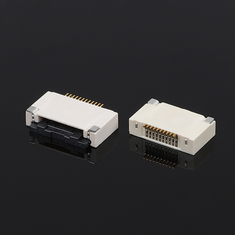 Connecteur FFC/FPCH à verrouillage papillon au pas de 0,5 mm, connexion inférieure horizontale avec clapet rabattable de hauteur 2,55H pour électronique flexible plate