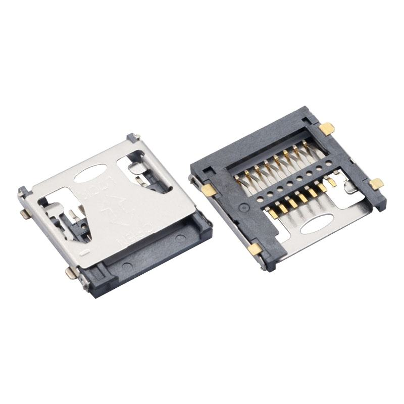 Push-Push Type Brass 9-Pin Micro SD Card Connector for Drone & PC