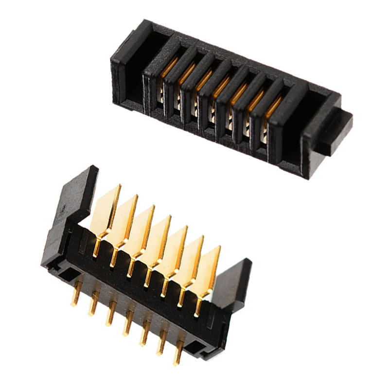 7-PIN Bloc d'empreintes digitales connecteur porte-batterie 2.0mm espacement Insérer lame PBT Matériau phosphore contacts en bronze