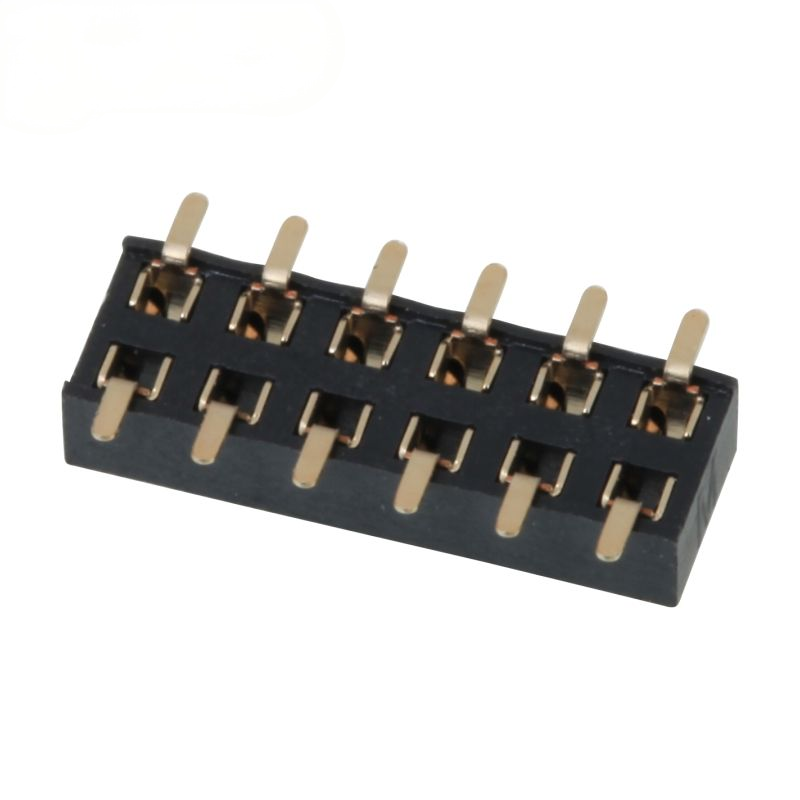 SMD 2.0mm Connecteur Tête féminine Double rangée Entrée inférieure épingle dorée Tête féminine