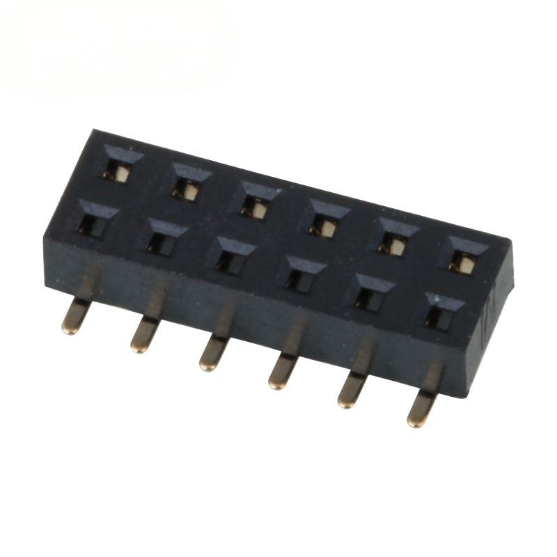 SMD 2.0mm Connecteur Tête féminine Double rangée Entrée inférieure épingle dorée Tête féminine