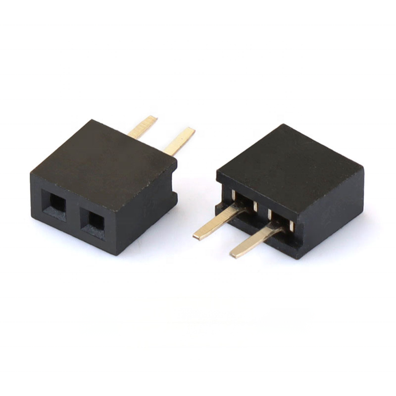 Connecteur de tête de broche féminin 2mm 2pin verticale DIP à rangée unique 1*2P féminin 2.0mm
