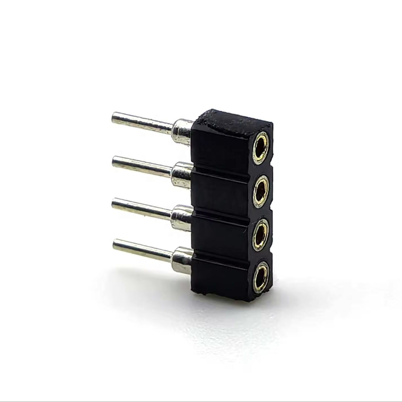 2.54mm Pitch DIN Brass Femme Connecteur de tête ronde PPS Housing H3.0mm 1 * 4P Pour PCBA