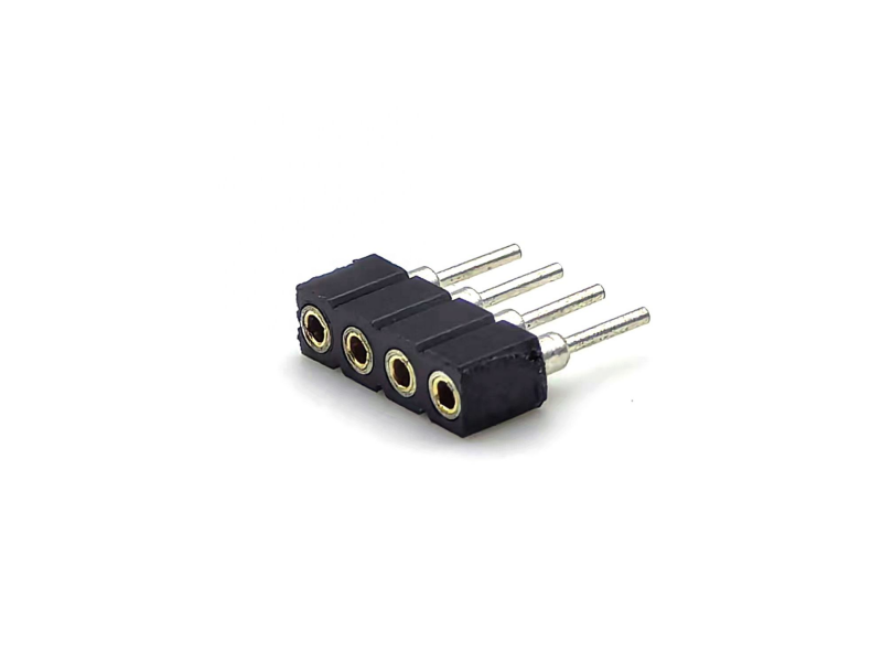 2.54mm Pitch DIN Brass Femme Connecteur de tête ronde PPS Housing H3.0mm 1 * 4P Pour PCBA