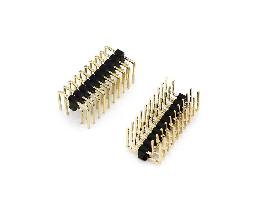 2.54mm Pitch Male Pin Header Double rangée PCB à angle droit Nylon SQ0.64mm H2.5mm 2*1P-2*40P