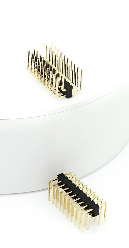 2.54mm Pitch Male Pin Header Double rangée PCB à angle droit Nylon SQ0.64mm H2.5mm 2*1P-2*40P