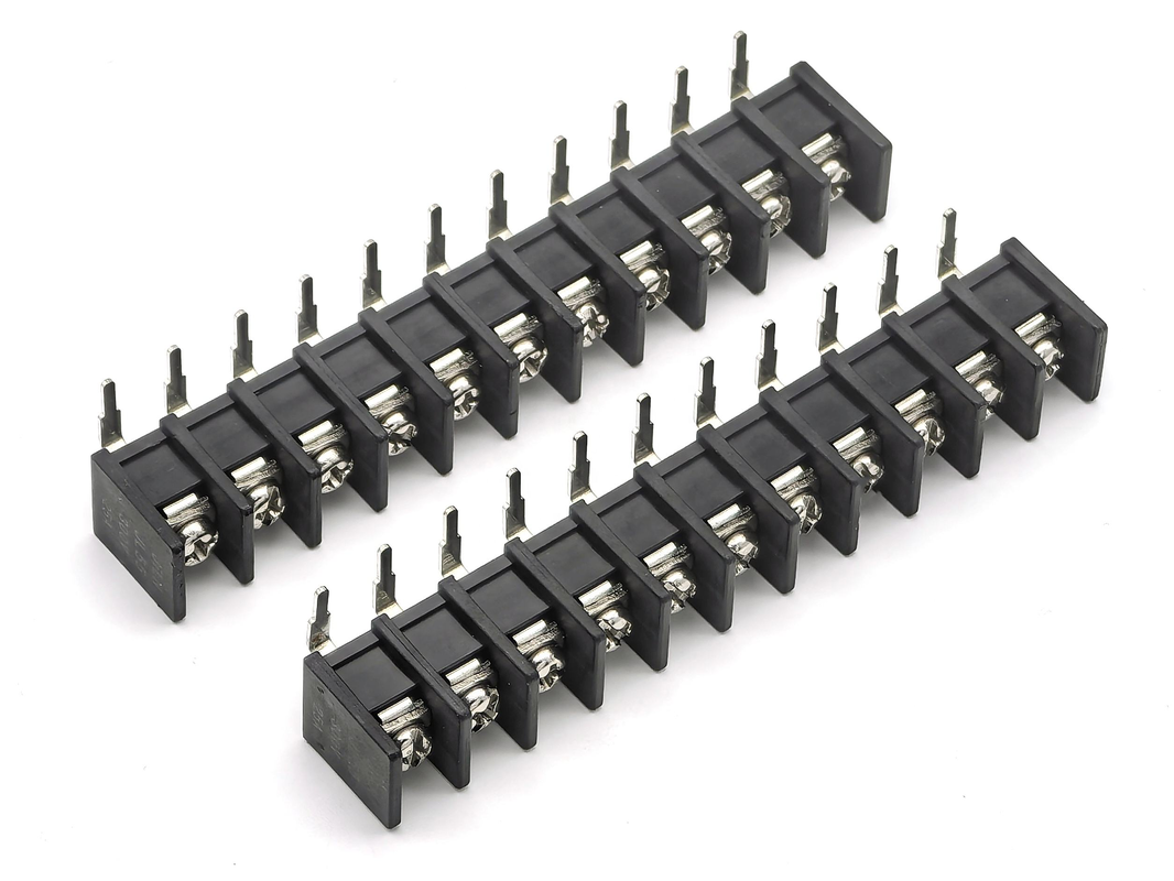 9.5mm barrière de pivotement blocs terminaux 90 degrés DIP Noir 11P PA66 Matériau 300V 25A