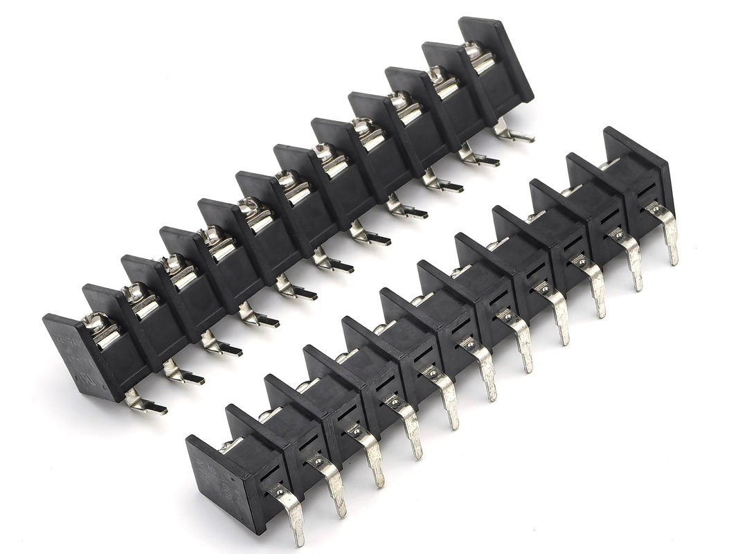 9.5mm barrière de pivotement blocs terminaux 90 degrés DIP Noir 11P PA66 Matériau 300V 25A