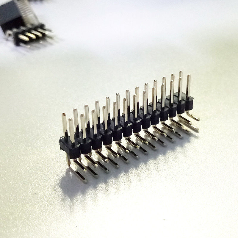 Double seul degré ÉÉpinglergler Connecteur ÉÉpinglergler entête de l'IMMERSION 90 de rangée de PA9T lancement de 1,27 millimètres