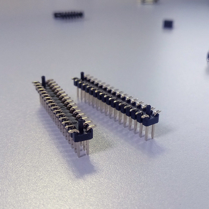 Double lancement SMT ÉÉpinglergler entête Connecteurs 40 ÉÉpinglergler FeMâle entête de la rangée 1.27mm