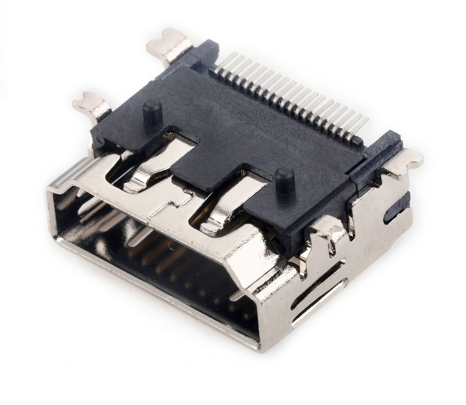 La prise horizontale SMT femelle de carte PCB de HDMI dactylographient à un connecteur 10000 cycles