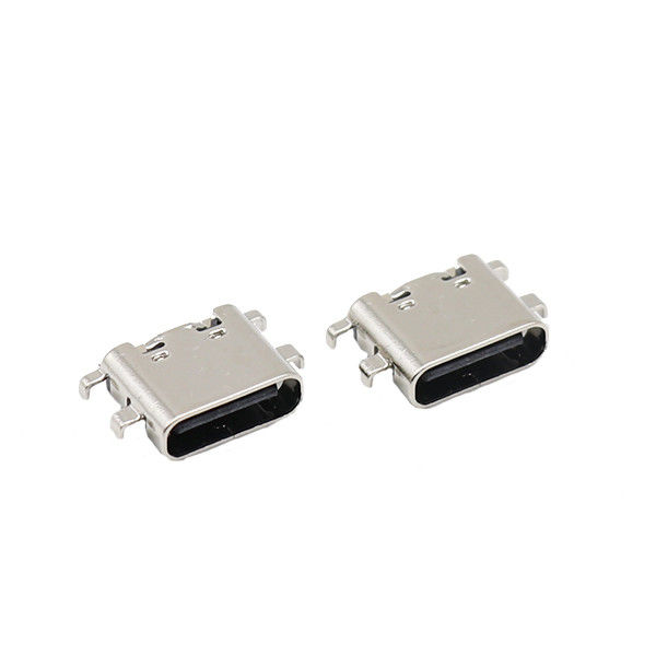 Taper femelle de descente de 6 bornes USB de plat de carte PCB de prise de connecteurs de C 0.8MM 3.1mm