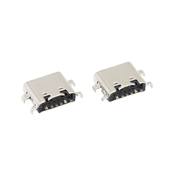 Taper femelle de descente de 6 bornes USB de plat de carte PCB de prise de connecteurs de C 0.8MM 3.1mm