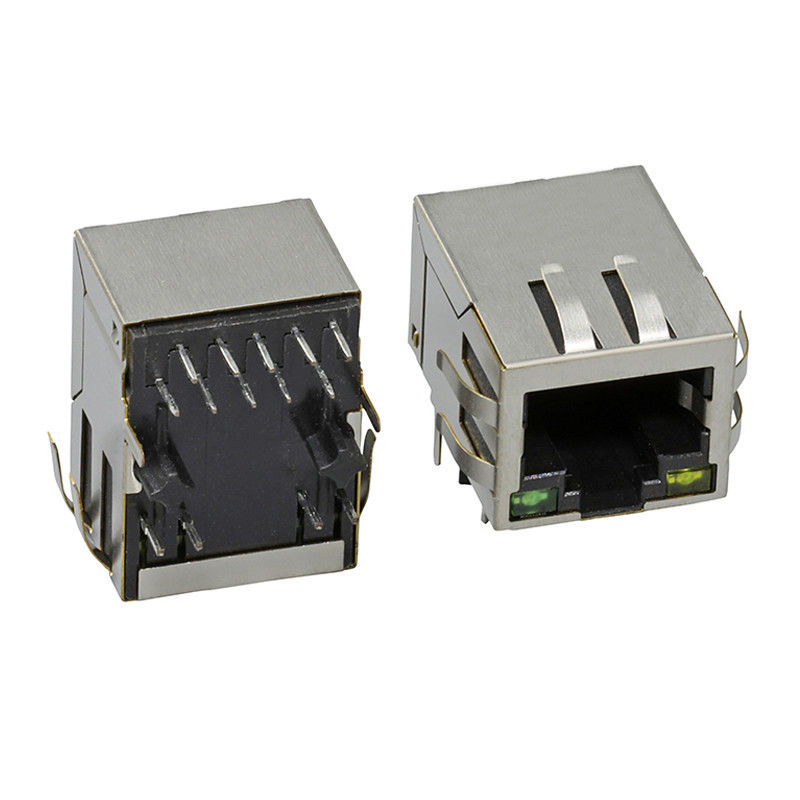 Connecteur gauche simple de carte PCB de Tab Down 8 ÉÉpinglergler FeMâle RJ45 avec l'Ethernet de filtre