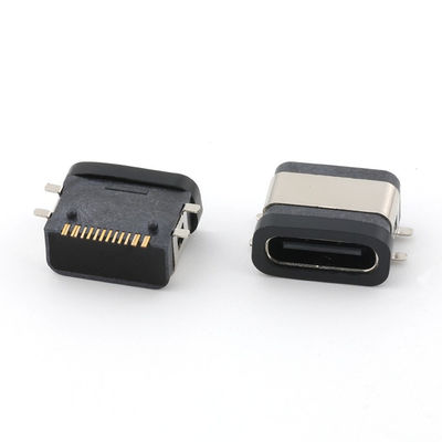 USB 16 broches étanche à l'eau IPX8 Type C Connecteur féminin SMT AC DC 5V Voltage nominal