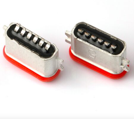 Fabricant professionnel de connecteur USB Type C 6P Full SMT étanche IP67 USB 3.1 connecteur SMD