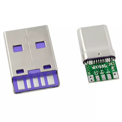 Prise USB Type C Connecteur mâle Port de charge Vitesse de transmission rapide 5A